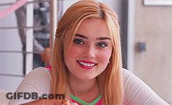Young Woman Smiling And Eating Pizza GIF