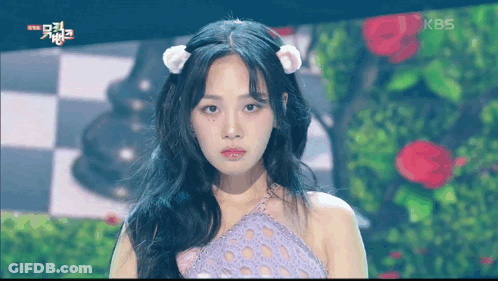 Young Woman With Cat Ear On Stage GIF