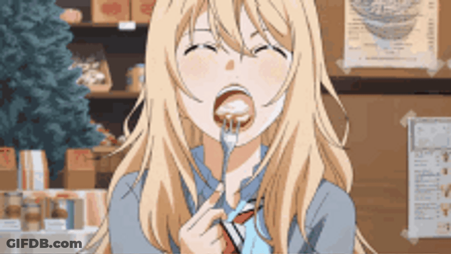 Your Lie In April Kaori Delighted With Food GIF