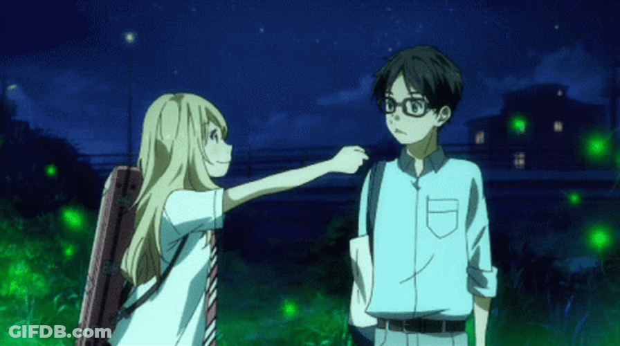 Your Lie In April Kaori Kosei Watching Fireflies GIF