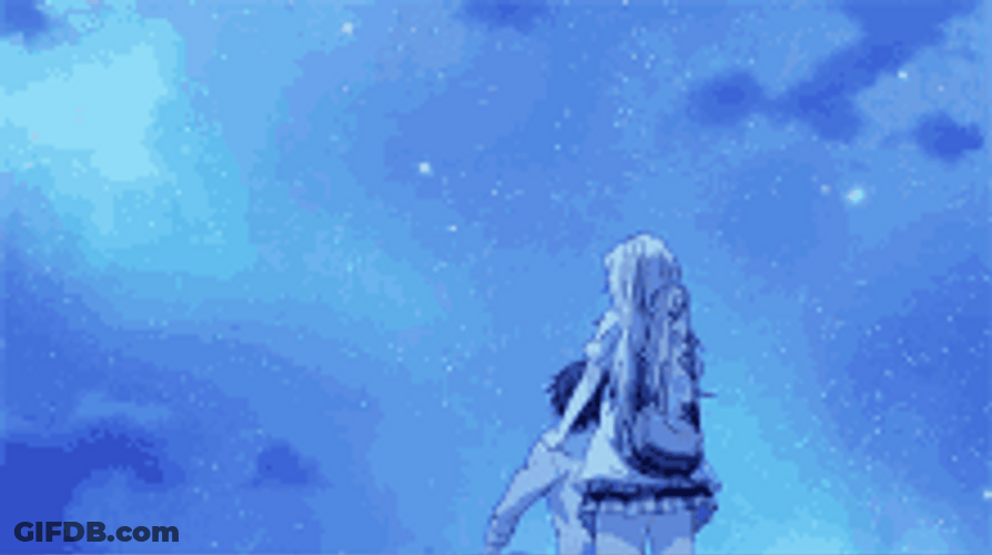 Your Lie In April Kosei And Kaori Stargazing GIF