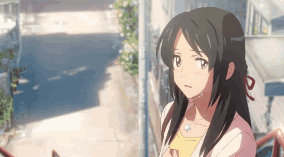 Your Name Mitsuha Crying GIF