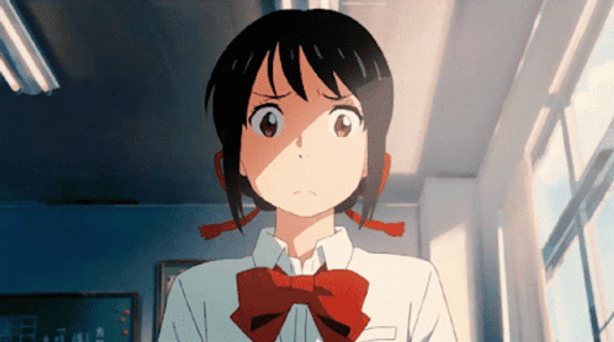 Your Name Serious Mitsuha Miyazumi GIF
