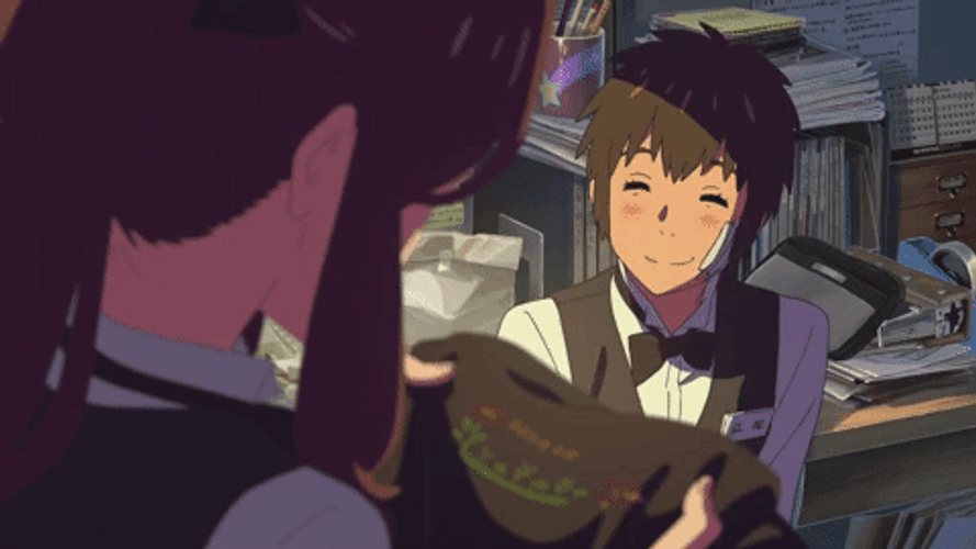 Your Name Smiling Taki Tachibana GIF