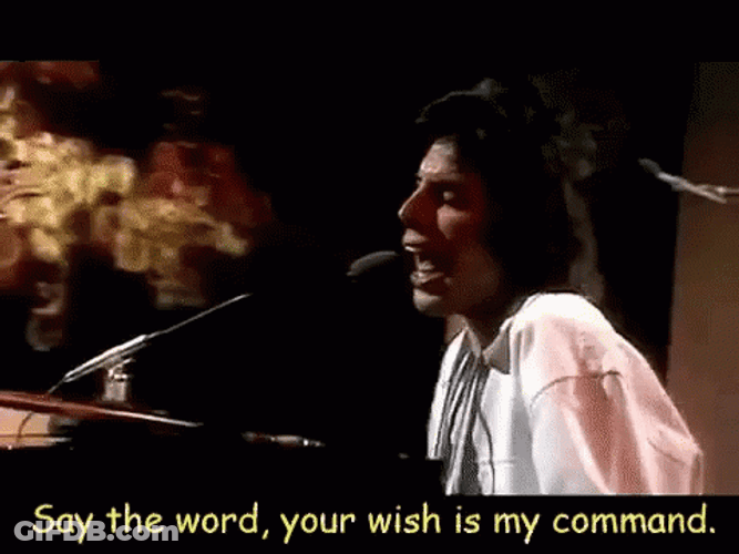 Your Wish Is My Command Freddie Mercury GIF