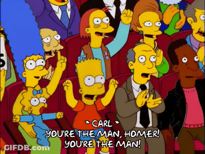 Youre The Man Cheering For Homer GIF