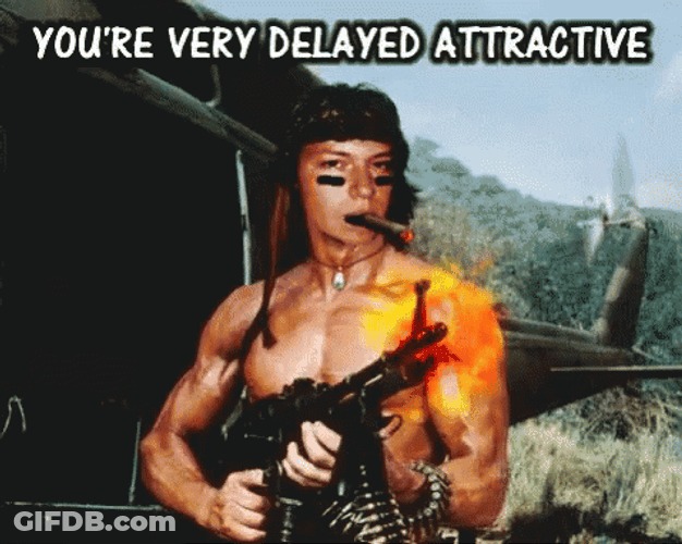 Youre Very Delayed Attractive Rambo Machine Gun GIF