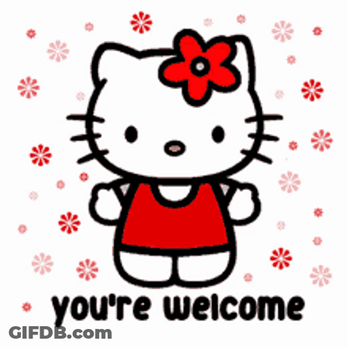 Youre Welcome Adorable Red Hello Kitty GIF