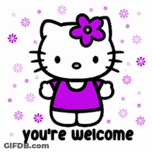 Youre Welcome Cute Purple Hello Kitty GIF
