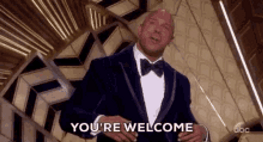 Youre Welcome Dwayne Johnson Black Suit GIF