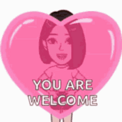 Youre Welcome Girl Cartoon Love Heart GIF