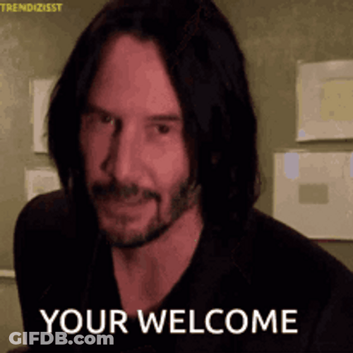 Youre Welcome Keanu Reeves Hearfelt Love GIF