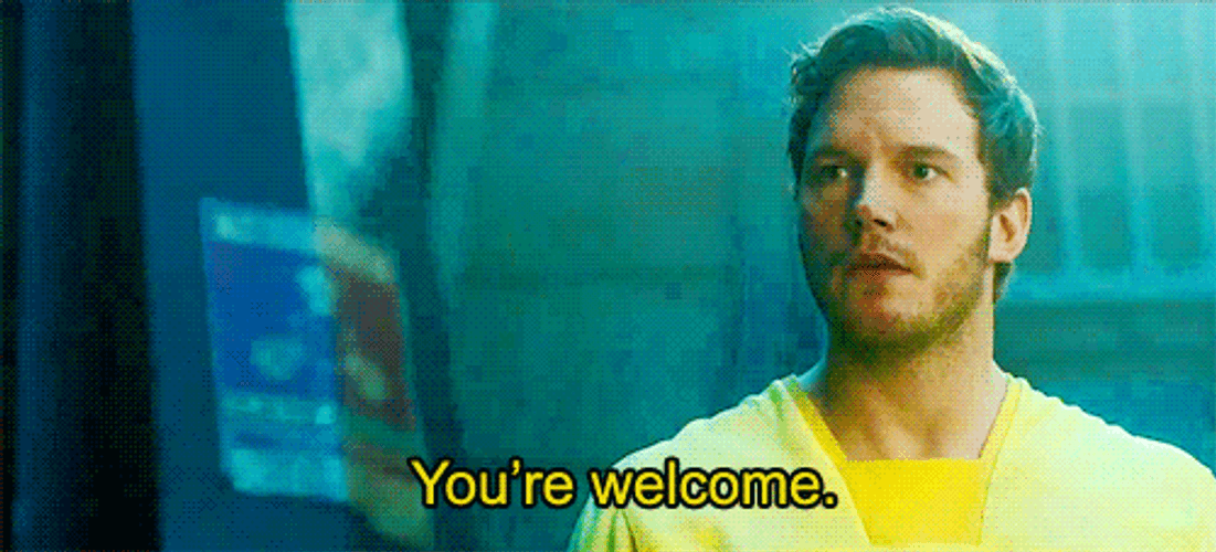Youre Welcome Serious Face Chris Pratt GIF