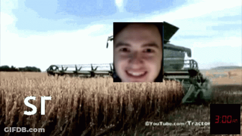 YouTube Ad For Combine Harvester With Man In Field GIF