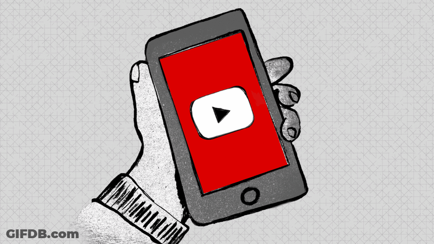 Youtube Logo In Mobile GIF