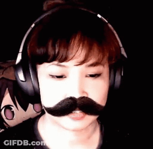 Youtuber Ayin Funny Mustache Face App GIF