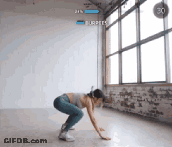 Youtuber Fitness Personality Chloe Ting Burpee Exercise GIF