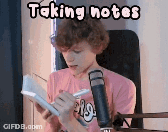 Youtuber Rourke Rxurke Taking Notes GIF