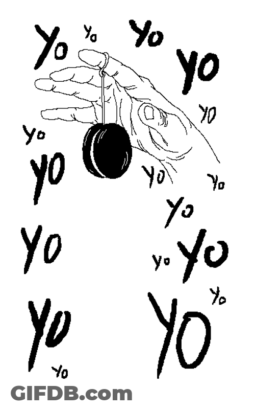 Yoyo Up And Down Moving Sketch GIF