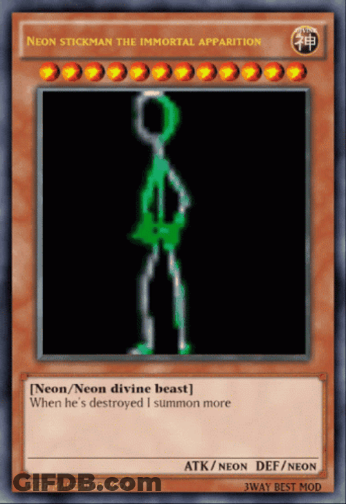 Yugioh Stick Neon Man Dancing Card GIF