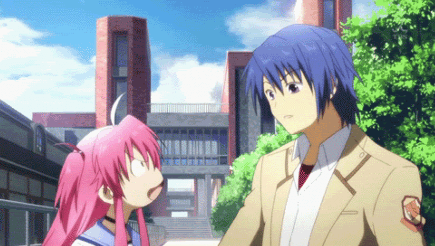 Yui Kick In Angel Beats GIF
