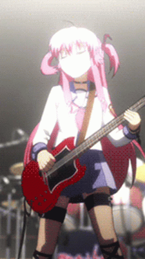 Yui Playing Guitar In Angel Beats GIF