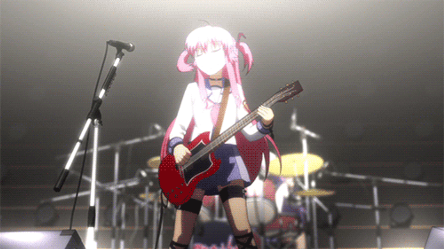 Yui Strumming Guitar In Angel Beats GIF