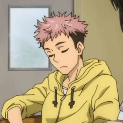 Yuji Sitting On His Seat Wearing Yellow Hoodie GIF