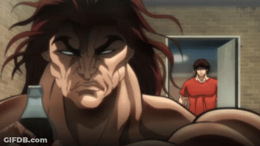 Yujiro Hanma Fierce Eyes Drinking Soda GIF
