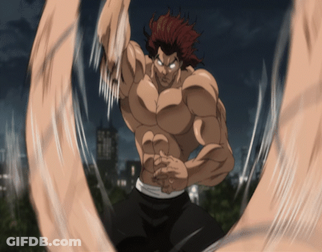 Yujiro Hanma High Speed Karate Moves GIF