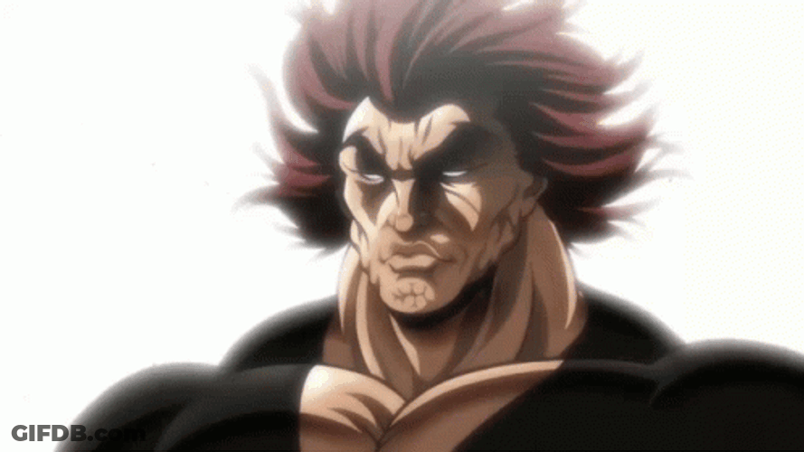 Yujiro Hanma Intense Facial Reaction GIF