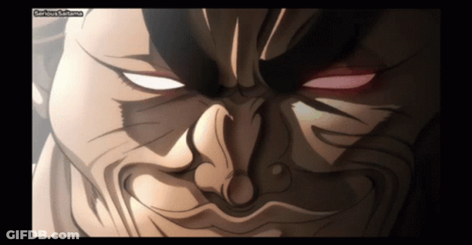 Yujiro Hanma Scary Fiery Red Eyes GIF