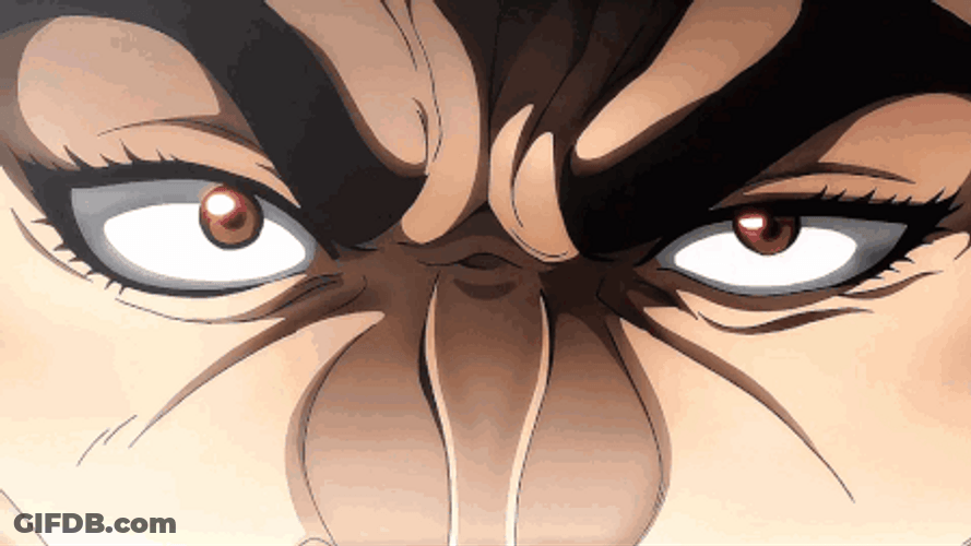 Yujiro Hanma Shocked Reaction Wide Eyes GIF