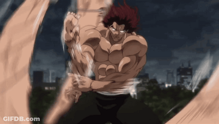 Yujiro Hanma Swaying Arms Karate Chops GIF