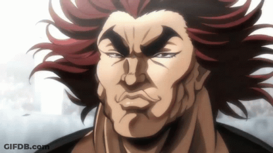 Yujiro Hanma Talking Foreboding Facial Expression GIF