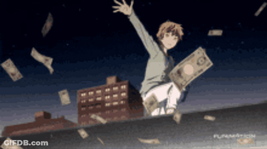 Yukine Noragami Anime Throwing Money GIF