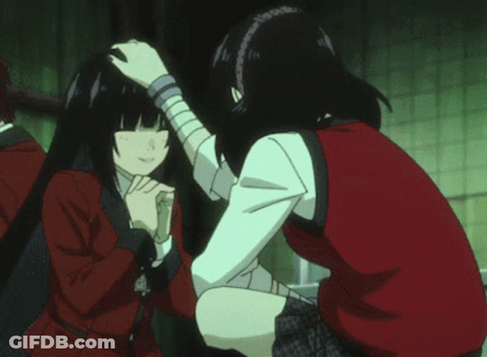 Yumeko Jabami Being Pat On Head GIF