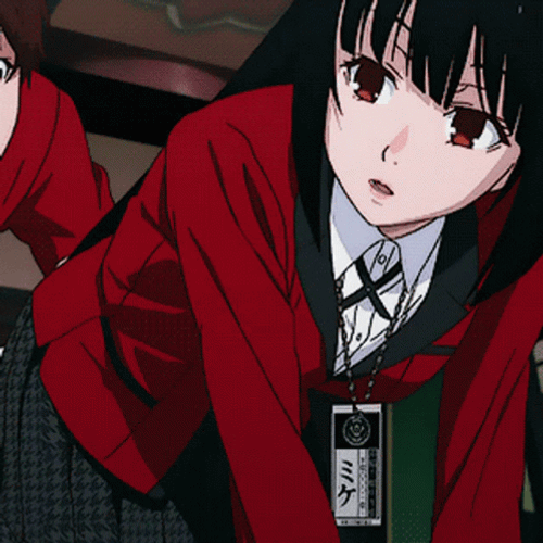 Yumeko Jabami On Her Knees Like Cat GIF