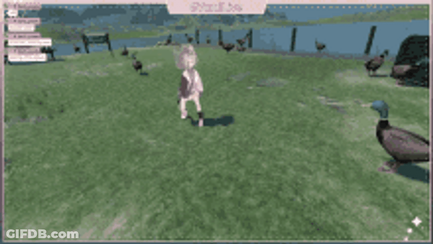 Yumi Hoshineko Character Doing A Flip GIF