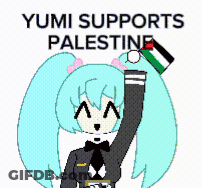 Yumi Supports Palestine With A Cartoon Girl GIF