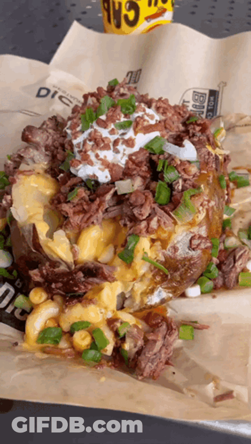 Yummy Baked Hot Potato Overload GIF