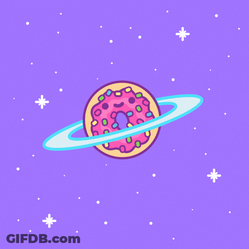 Yummy Donut Saturn On Space GIF