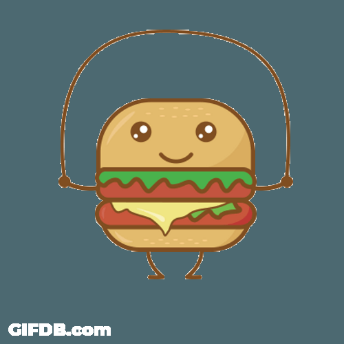 Yummy Hamburger Skipping Rope GIF