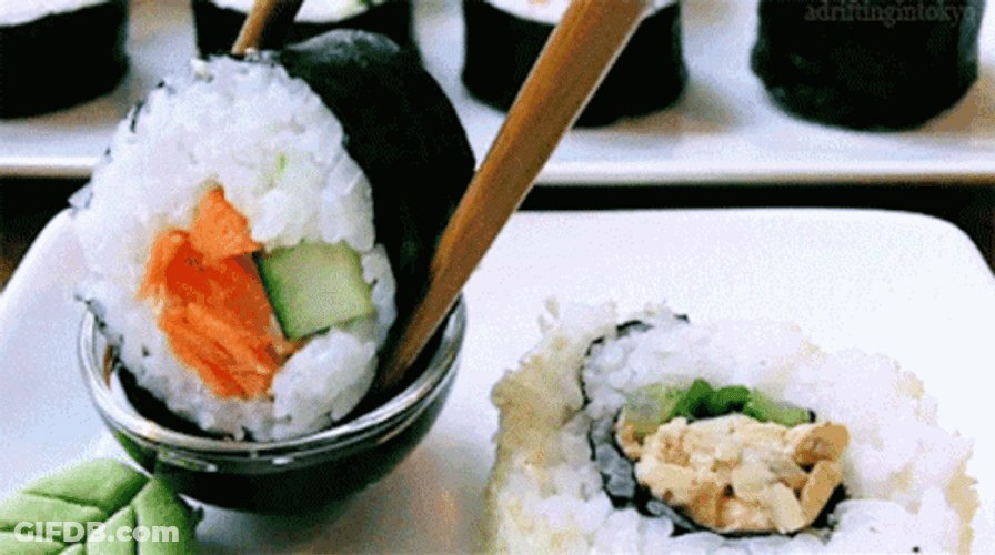 Yummy Sushi Dips GIF