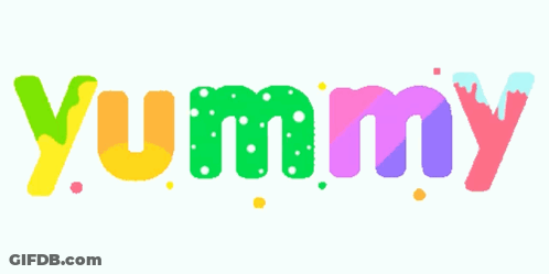 Yummy Word In Colorful Font GIF