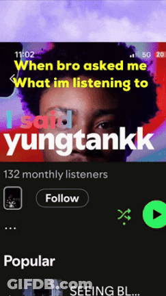 Yungtankk Has 132 Monthly Listeners On His Spotify Account GIF