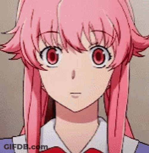 Yuno Gasai Anime Blink Her Eyes GIF