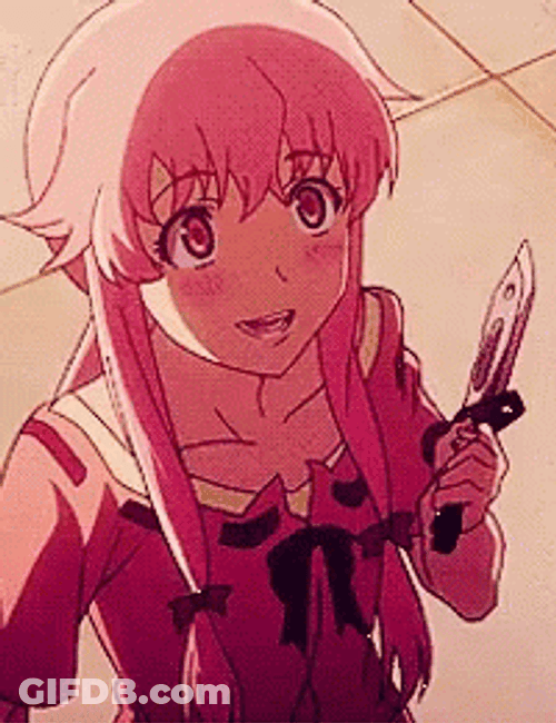 Yuno Gasai Anime Blushing GIF