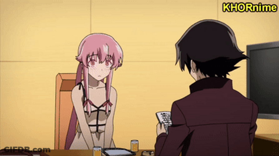 Yuno Gasai Anime Just Happy I Could Help GIF