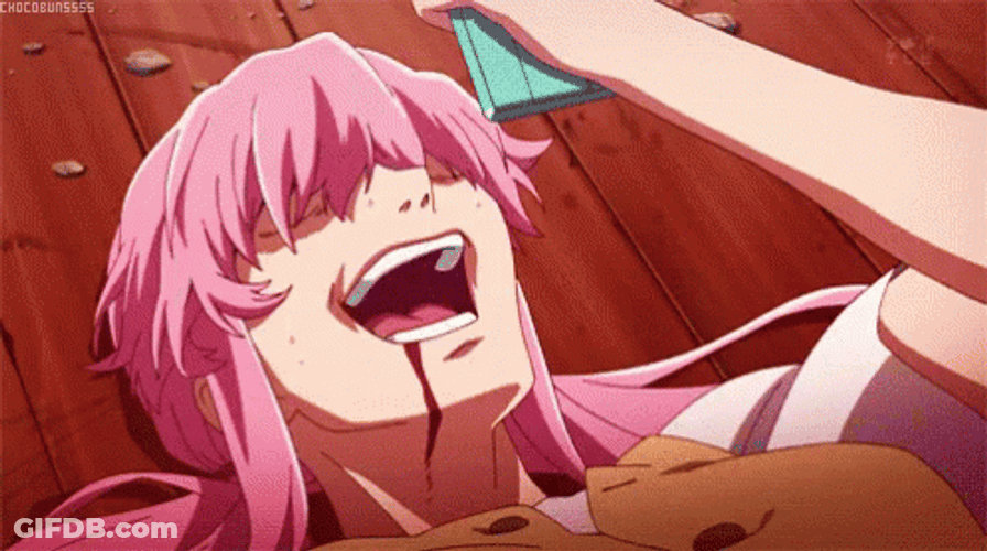 Yuno Gasai Anime Laughing GIF